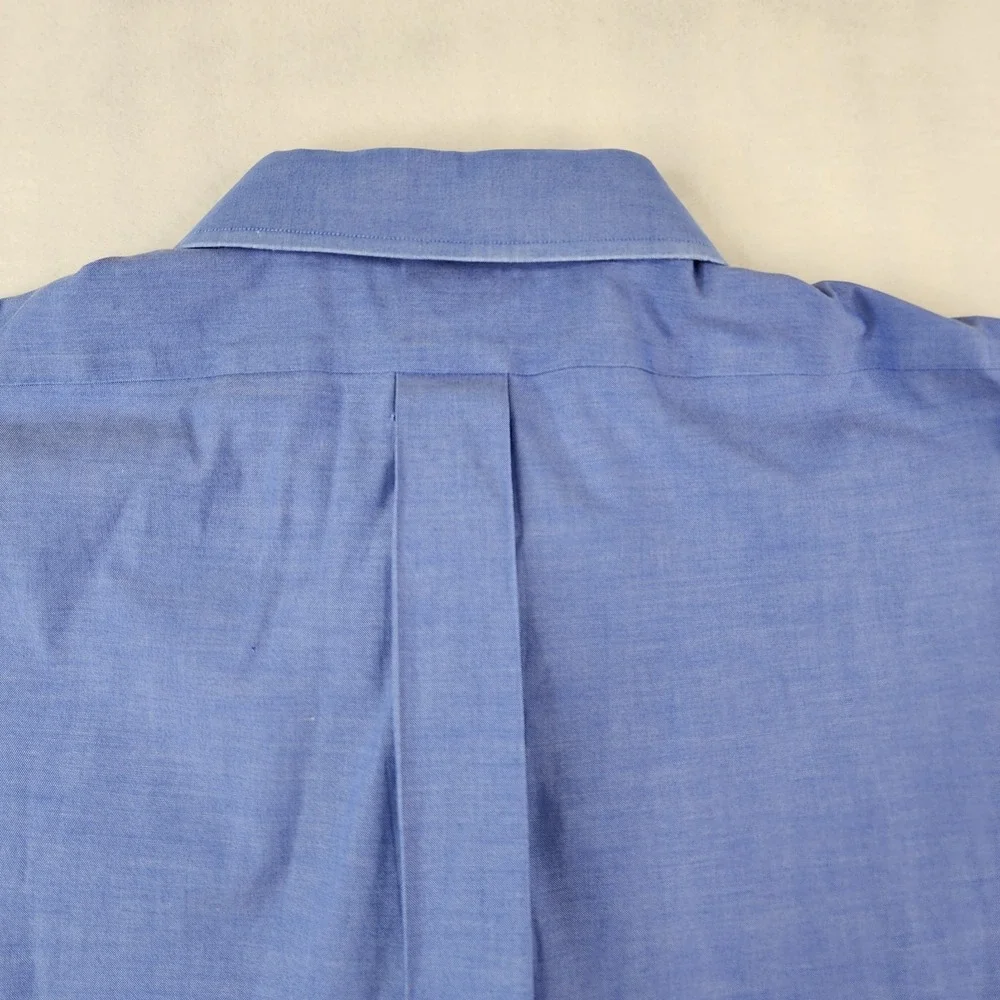 Brooks Brothers Dress Shirt Mens‎ 18-35 XXL Blue Button Up Cotton Non Iron L/S